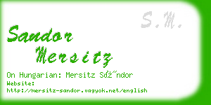 sandor mersitz business card